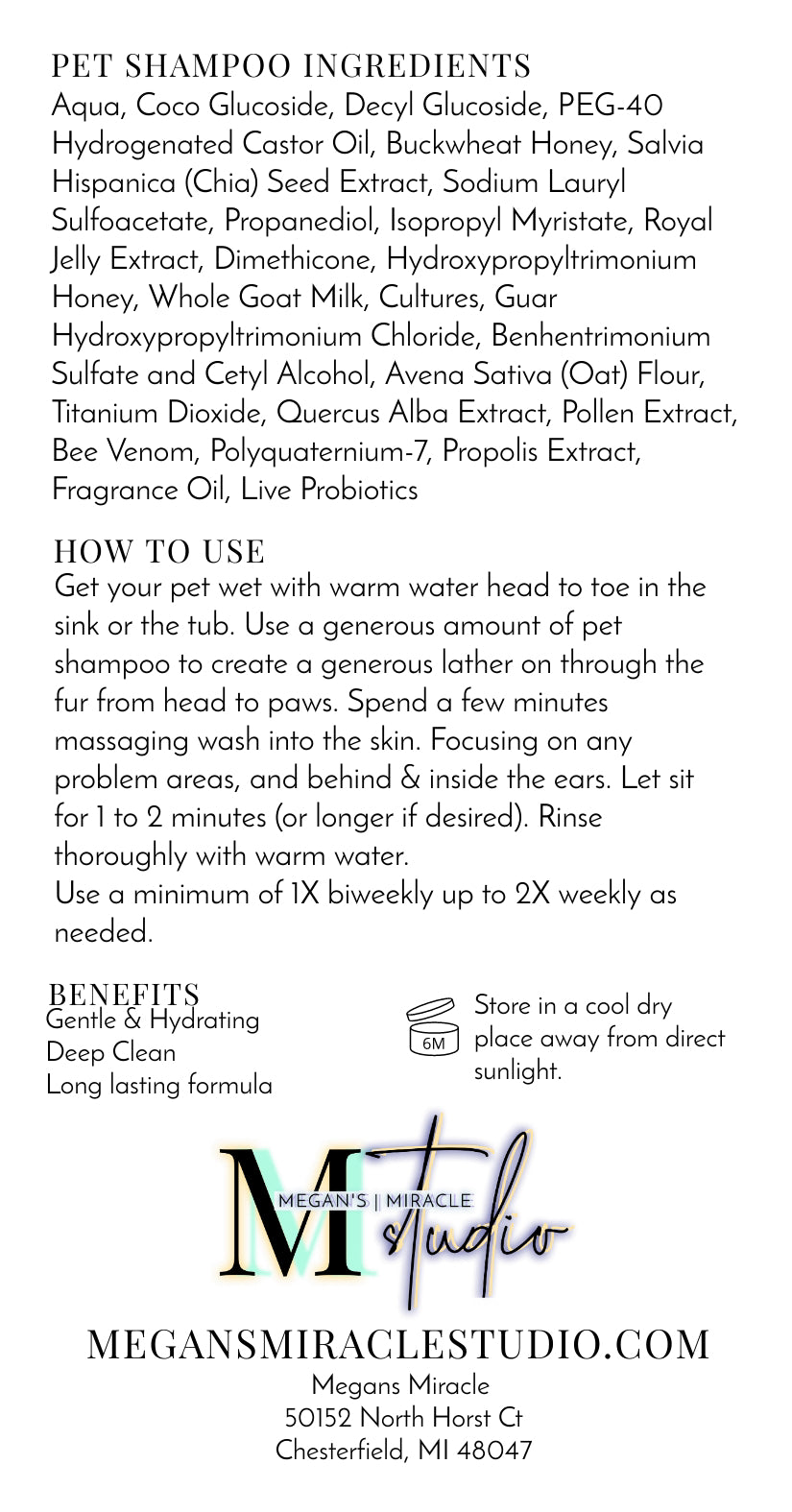 Honeybee Pet Shampoo