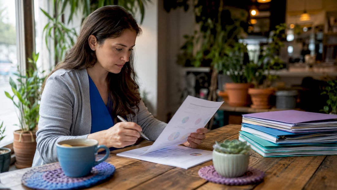 Healthcare analyst reviewing patient feedback reports