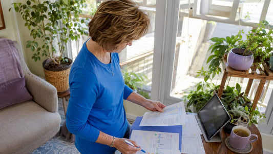 Woman reviewing chronic illness treatment progress