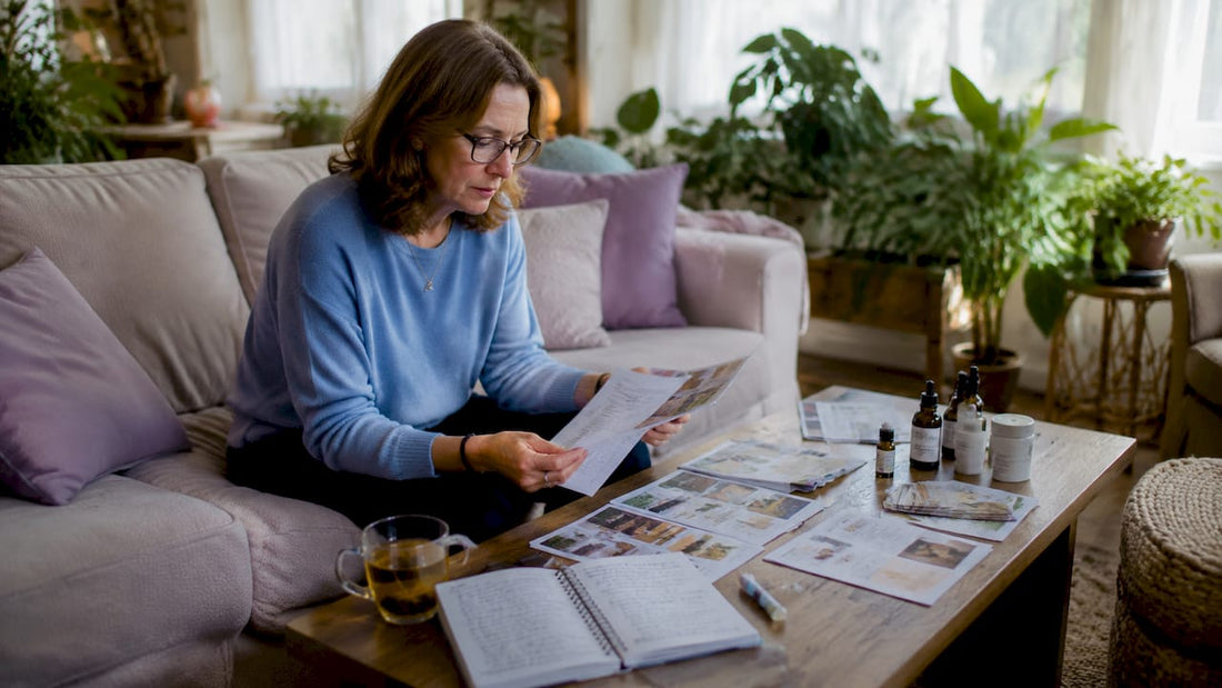 Woman researching natural health product alternatives