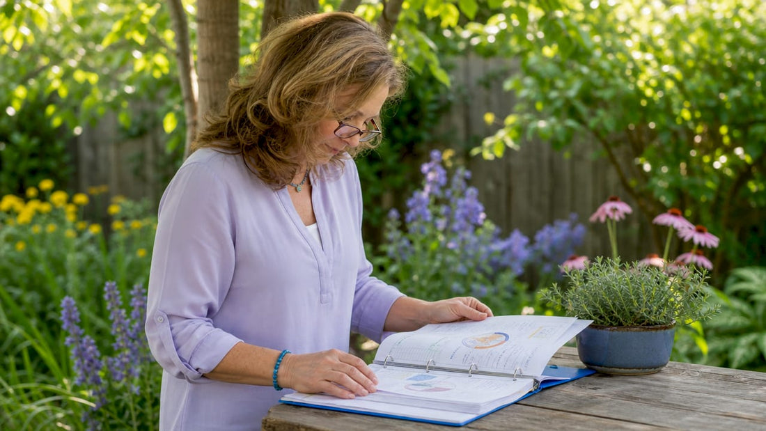 Integrative health practitioner reviewing protocol