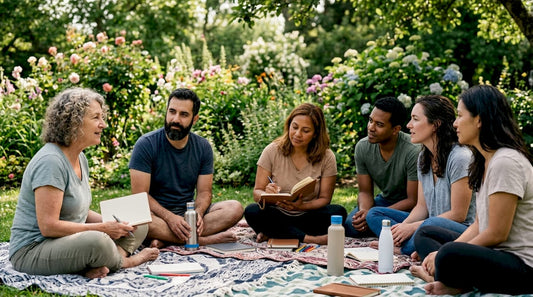 Diverse group at chronic illness support meeting